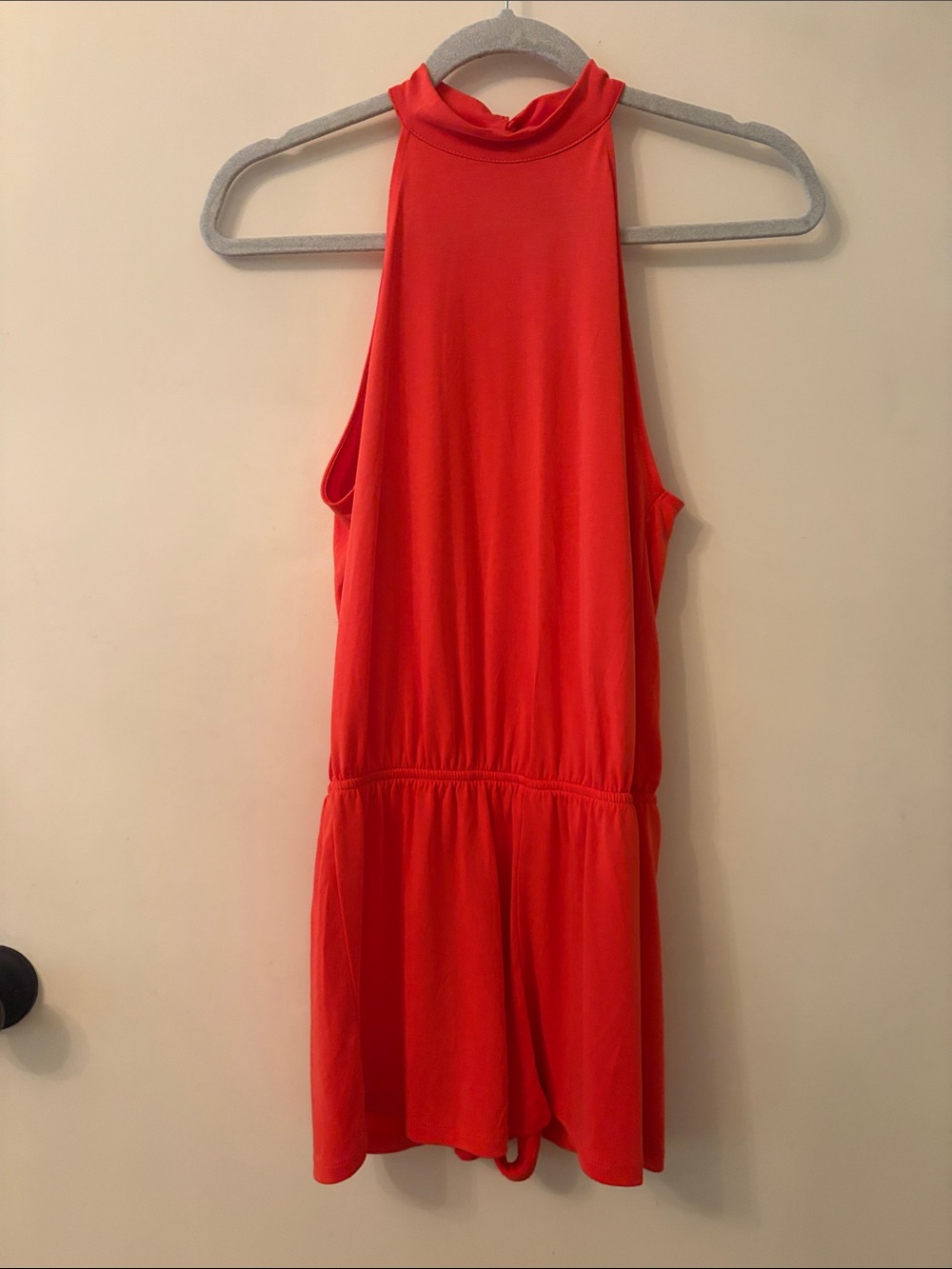 Forever 21 Poppy Red Halter Romper.NWOT
